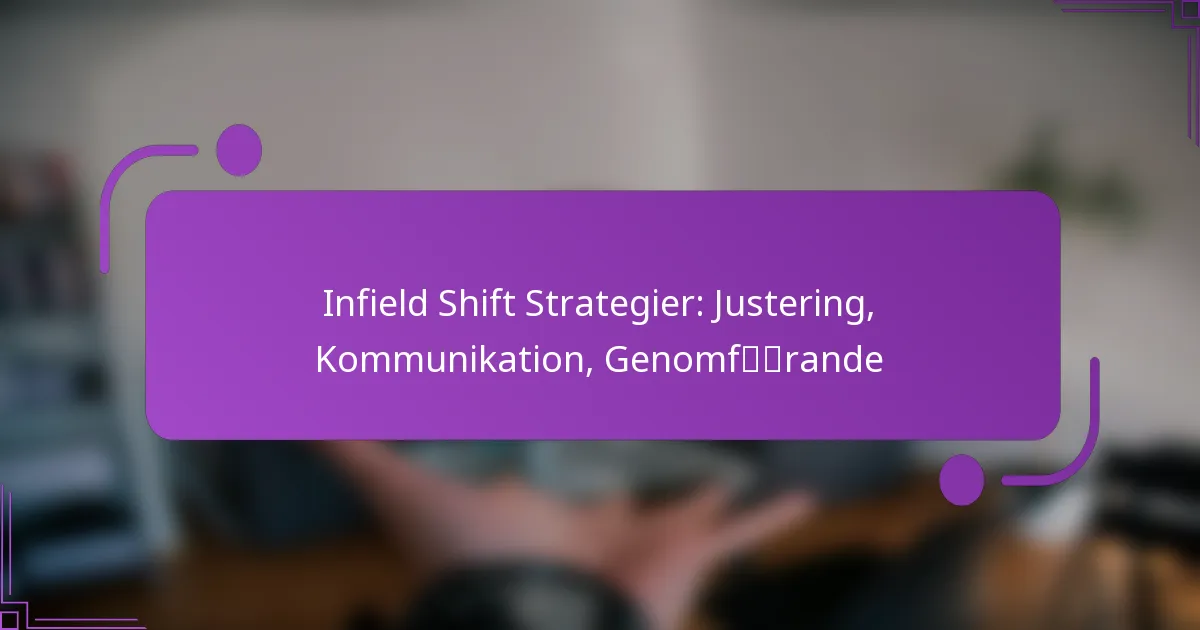 Infield Shift Strategier: Justering, Kommunikation, Genomförande