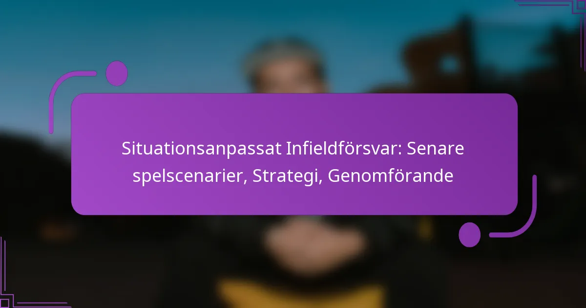 Situationsanpassat Infieldförsvar: Senare spelscenarier, Strategi, Genomförande