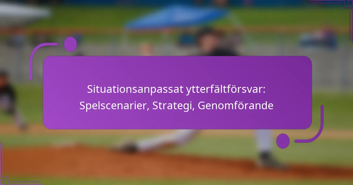 Situationsanpassat ytterfältförsvar: Spelscenarier, Strategi, Genomförande