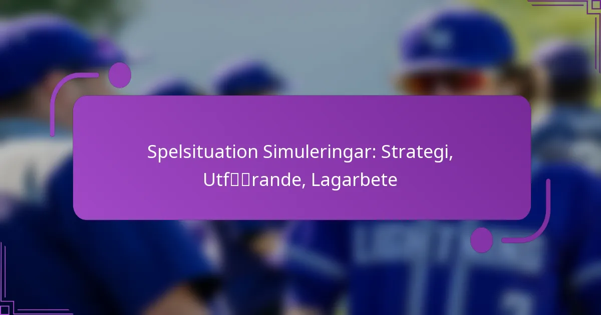 Spelsituation Simuleringar: Strategi, Utförande, Lagarbete