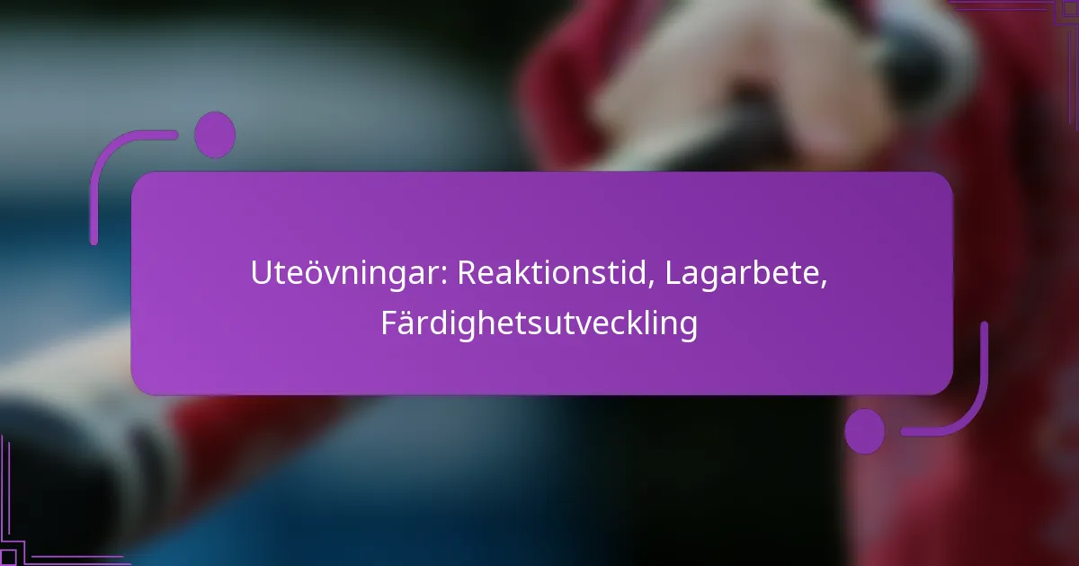 Uteövningar: Reaktionstid, Lagarbete, Färdighetsutveckling