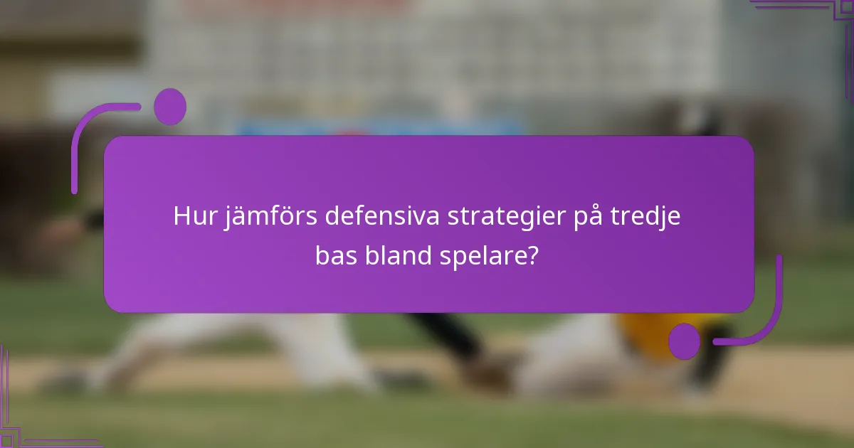 Hur jämförs defensiva strategier på tredje bas bland spelare?